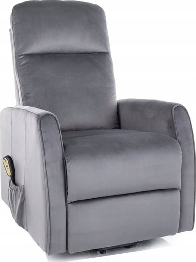 Signal Fotel rozkładany pionizujący LETO VELVET szary