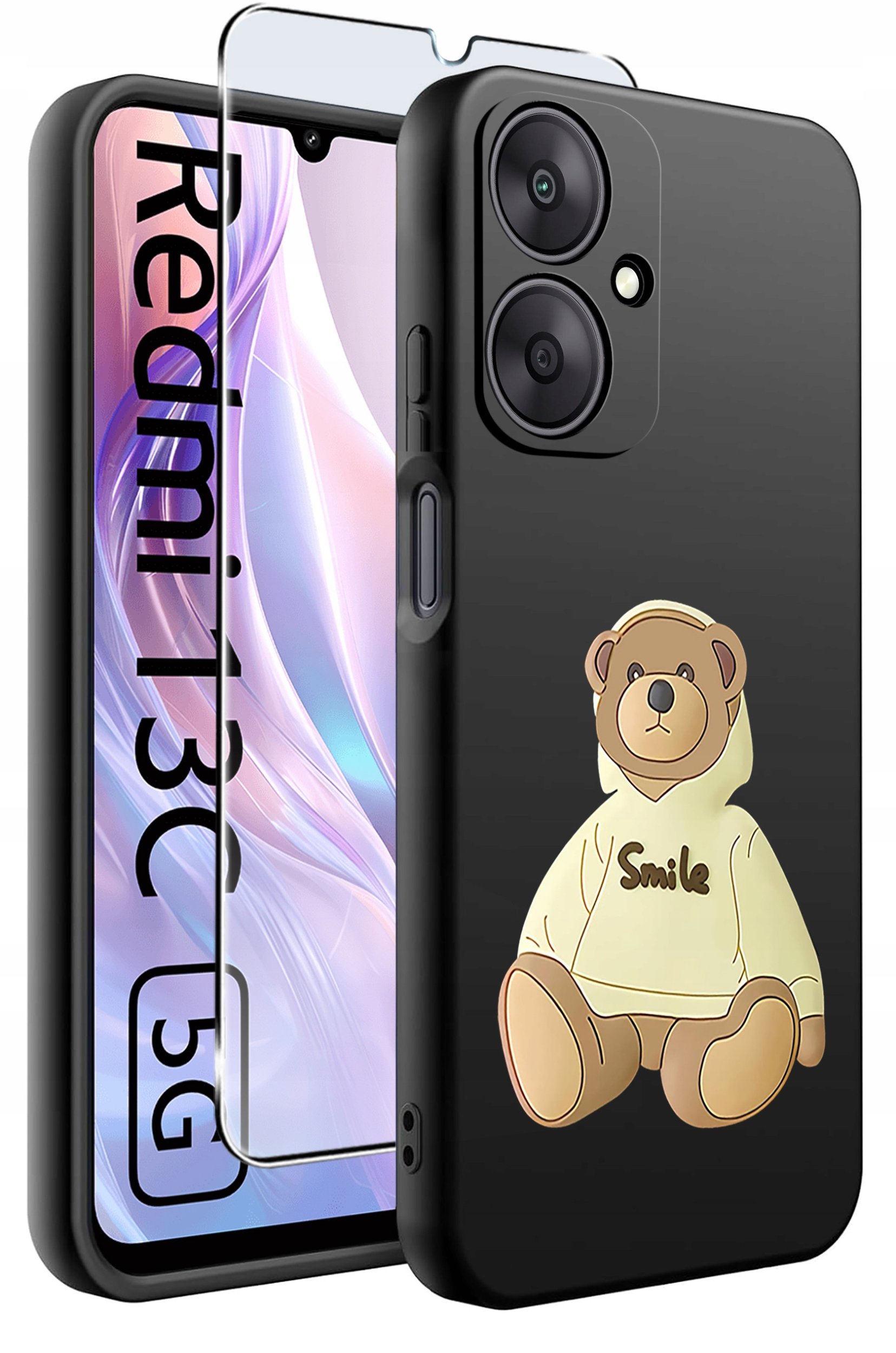 ETUI do Xiaomi Redmi 13C 5G WZORY |SILIKONOWE MATT CASE +SZKŁO HARTOWANE 9H