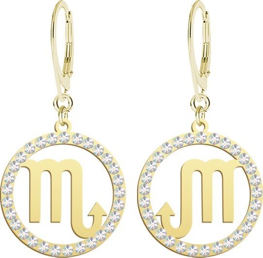 MEJK Jewellery Kolczyki Skorpion Znak Zodiaku srebro pozłacane