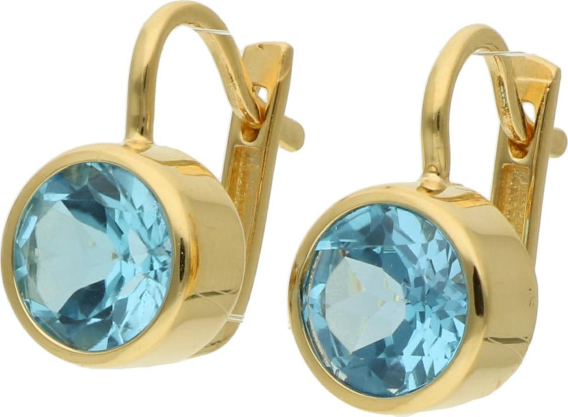 Rosanto Złote kolczyki z topazem niebieskim 585 14k