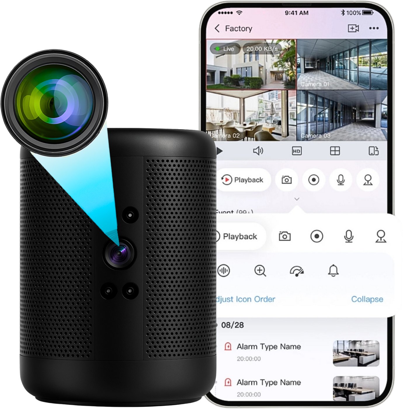 MINI KAMERA WIFI SZPIEGOWSKA W GŁOŚNIKU CZUJNIK RUCHU PODGLĄD NA TELEFON