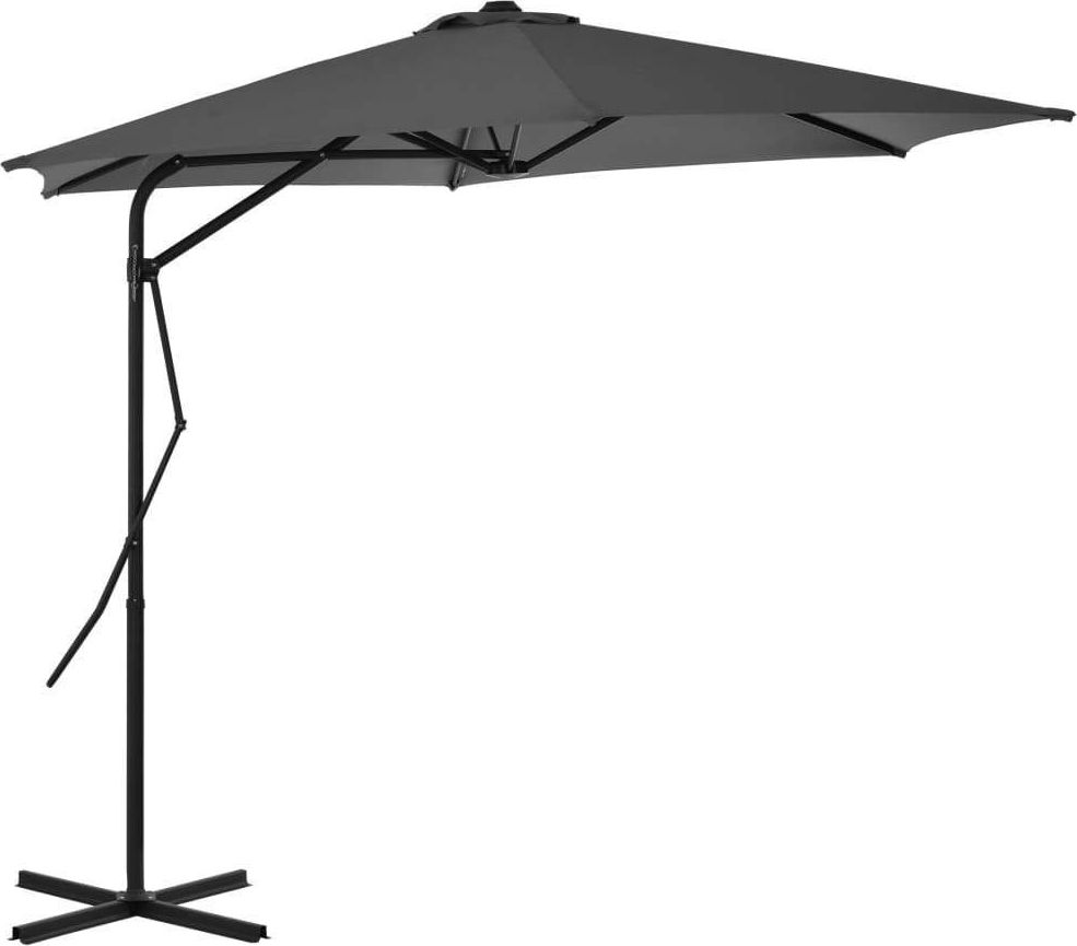 vidaXL Parasol ogrodowy na słupku stalowym, 300 cm, antracytowy