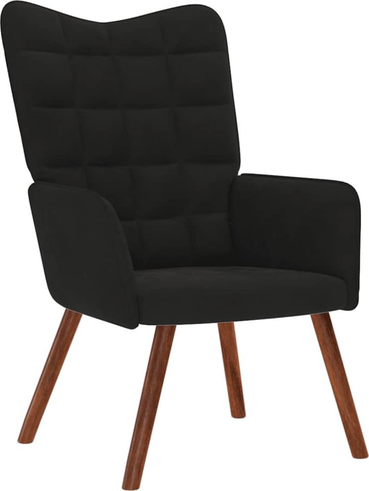 Fotel, czarny, obity aksamitem