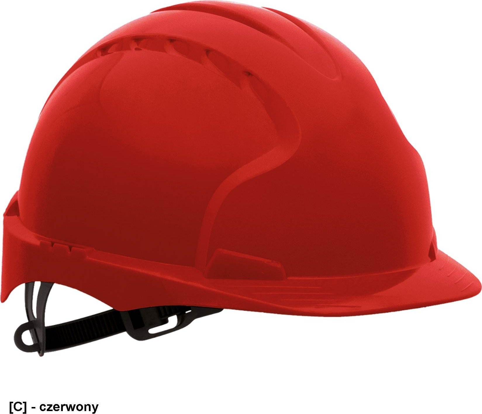 R.E.I.S. KAS-EVO3 - hełm ochronny, 6-punktowa więźba tekstylna z terylenu - czerwony.