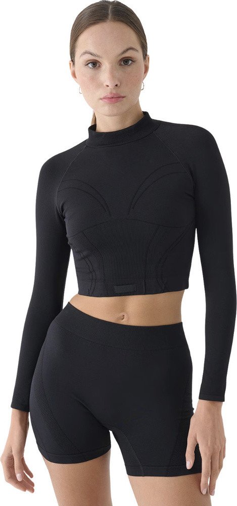 Koszulka damska 4F Longsleeve FNK F483 czarne 4FRAW24TFLOF483 20S XS/S