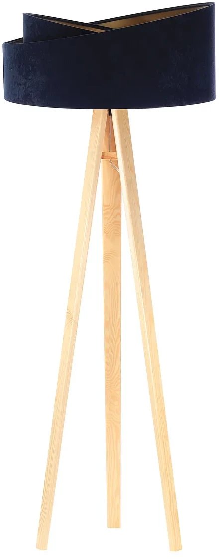 Lampa stojąca GEMSTONE granatowa/złota/sosna BPS KONCEPT