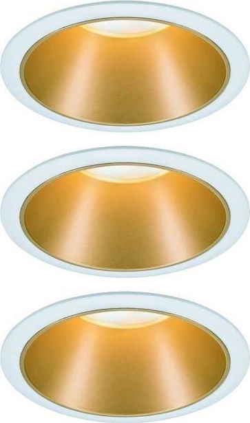 Paulmann Oprawa wbudowana Cole Coin 3-st ścimnianie LED 3x6,5W 2700K 230V Biały/Złoty-Mat /Tworzywo sztuczne