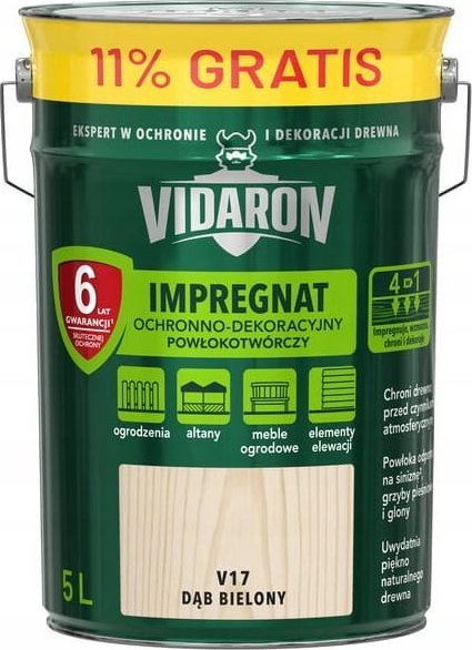 VIDARON Vidaron impregnat powłokotwórczy 5L dąb bielony ochronno-dekoracyjny