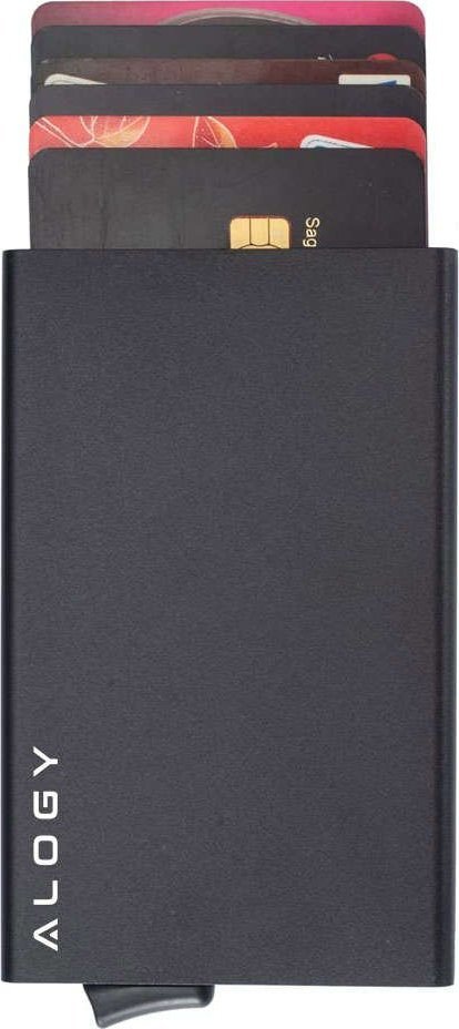 Alogy Portfel antykradzieżowy Alogy inteligentny RFID Smart etui na karty Czarne