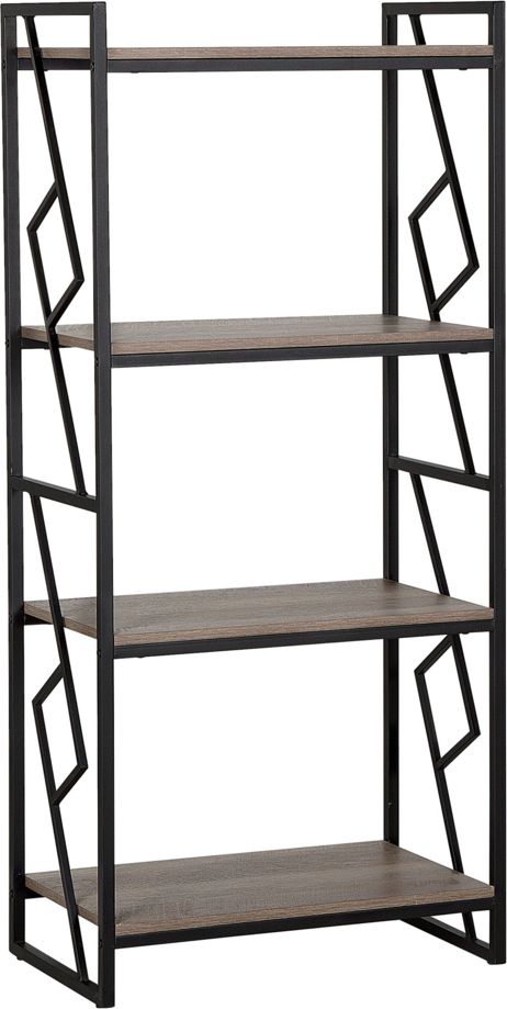 Beliani Regał 4 półki ciemne drewno FORRES