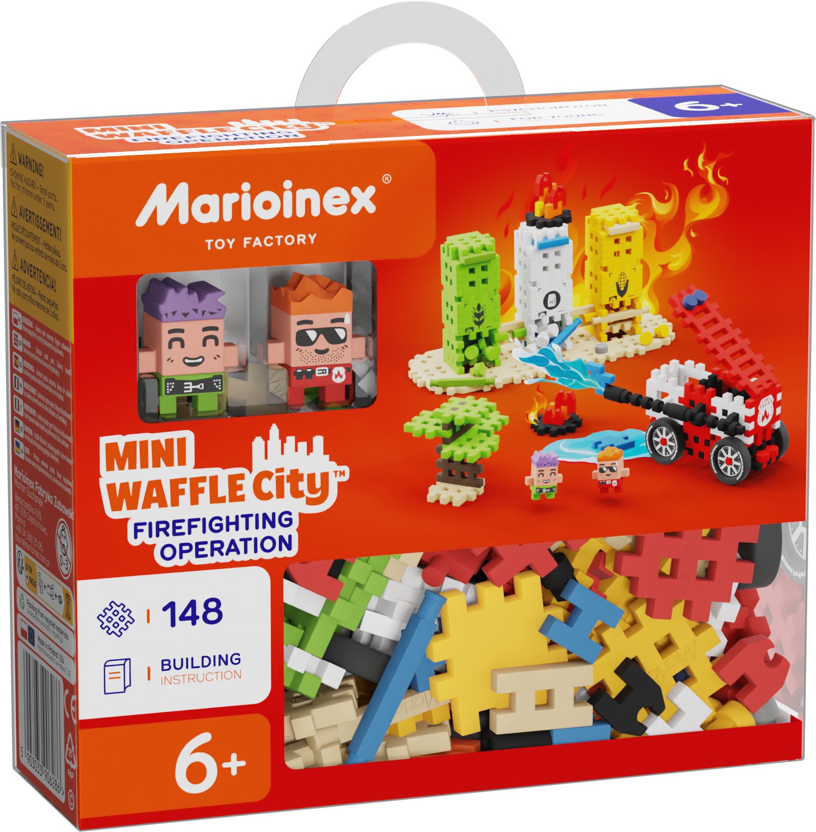 Marioinex Klocki Waffle mini - Akcja strażacka 148 elementów (906286)