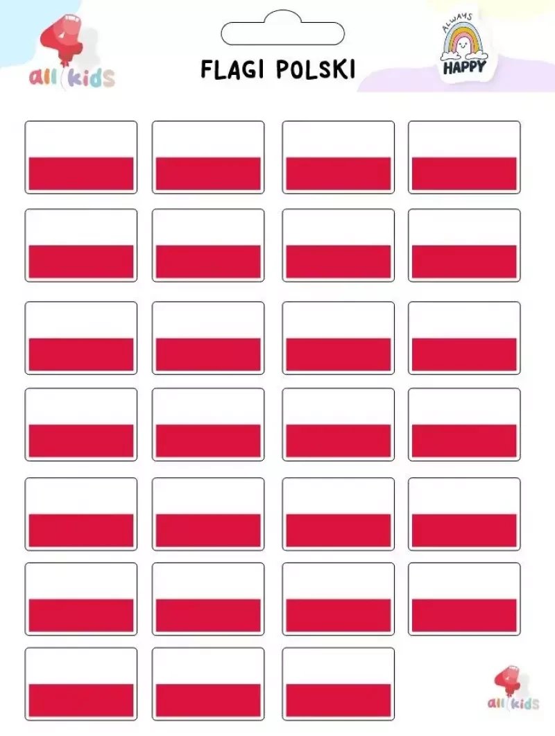Naklejki dla dzieci Flaga Polski