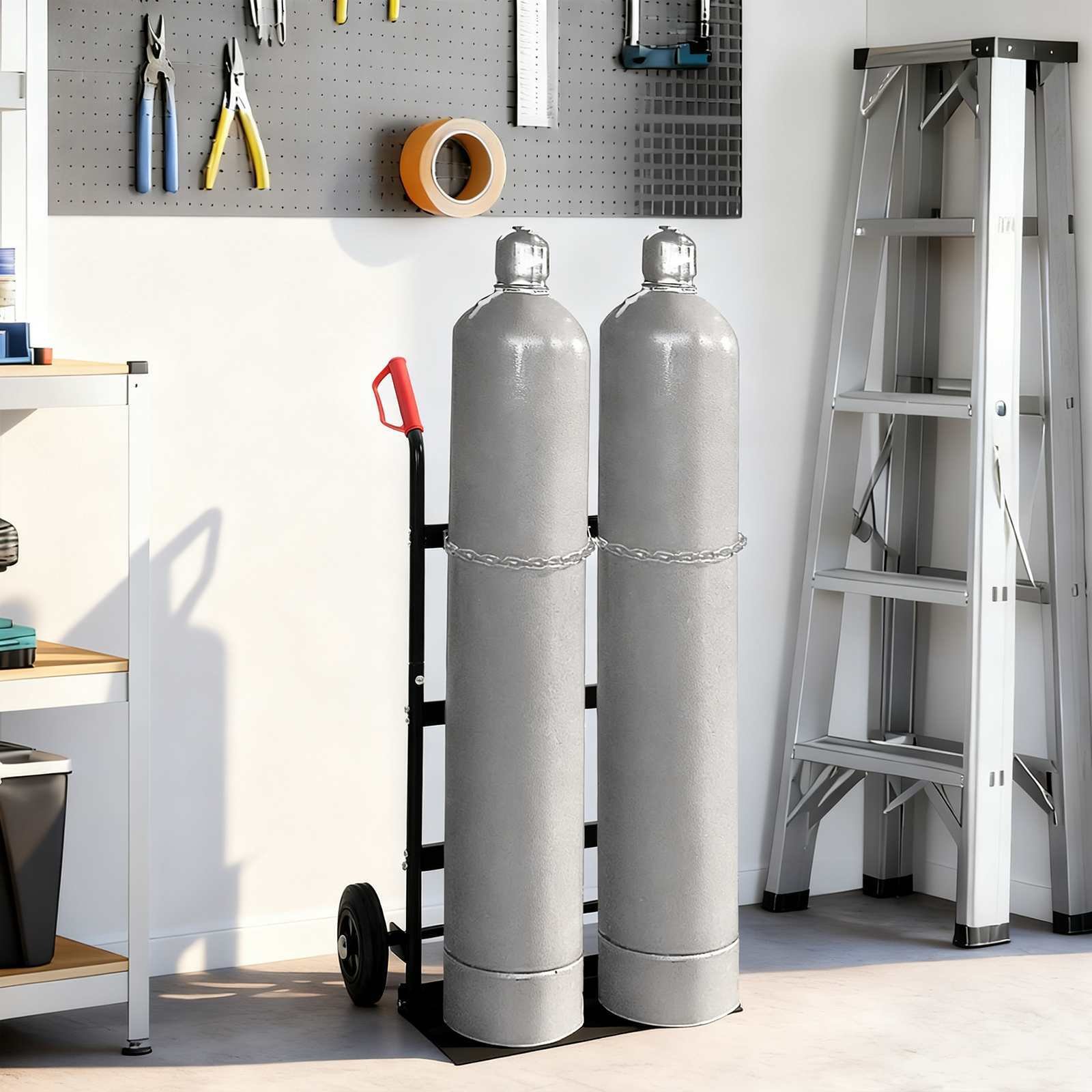 vidaXL Wózek ręczny Czarny i Czerwony 63 x 43,5 x 110 cm Stal