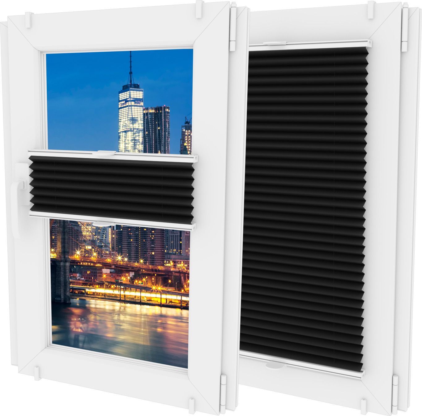 Oslonaokna 'Roleta plisowana plisa wysokość do 150cm kolor Czarny'