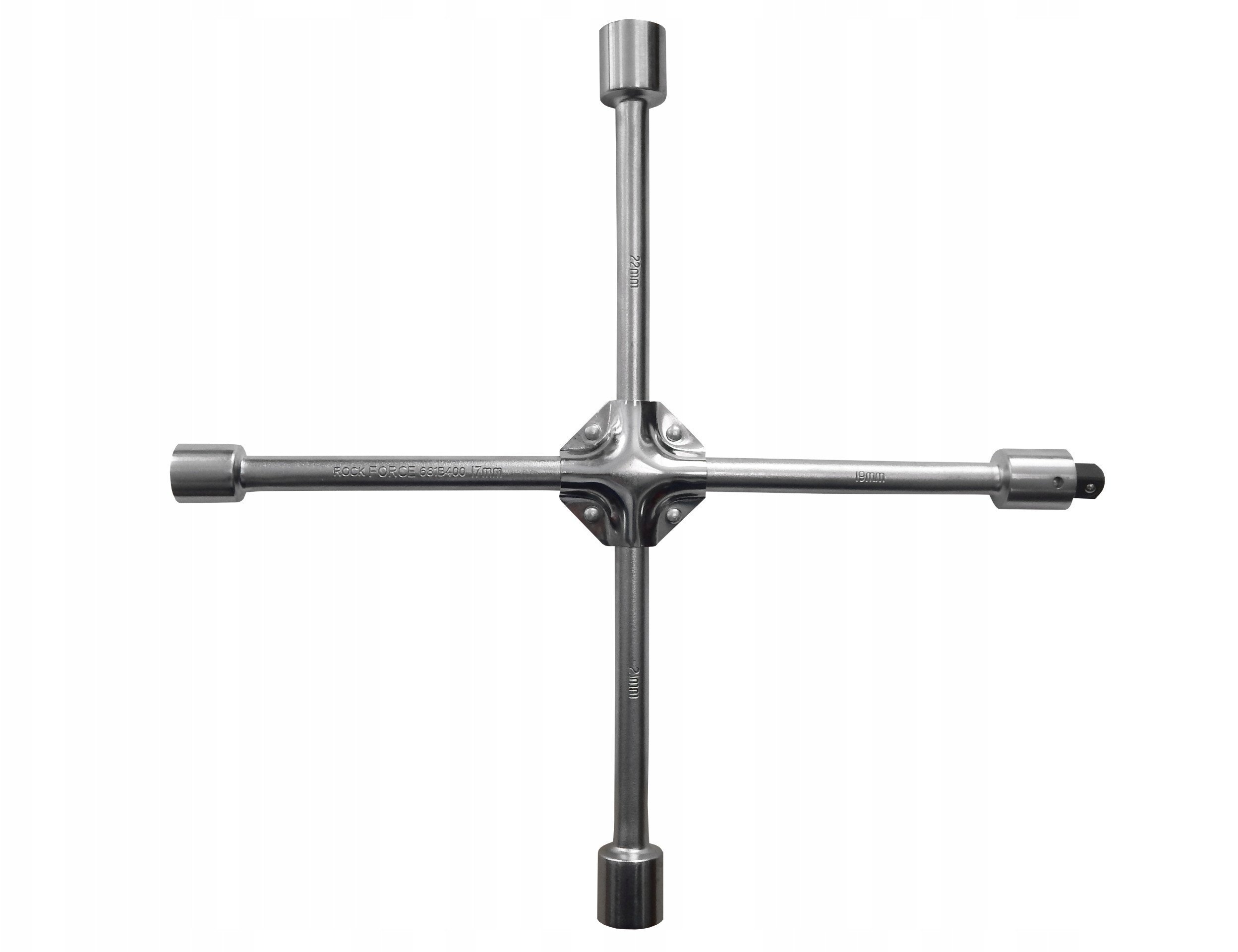 Klucz krzyżakowy do kół 17-19-21-22mm krzyżak z adapterem 1/2"