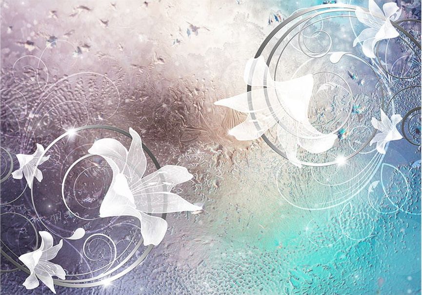 DecoNest Fototapeta - Szklane kwiaty - 350X245