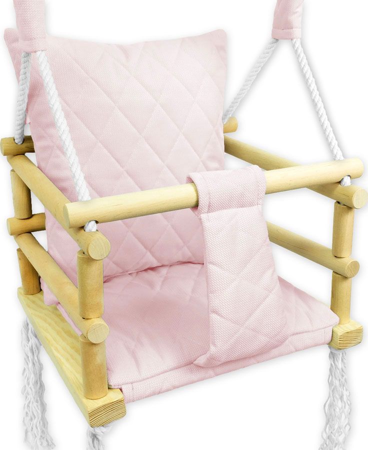Huśtawka Elior Różowa huśtawka pikowana dla dziewczynki - Lajra