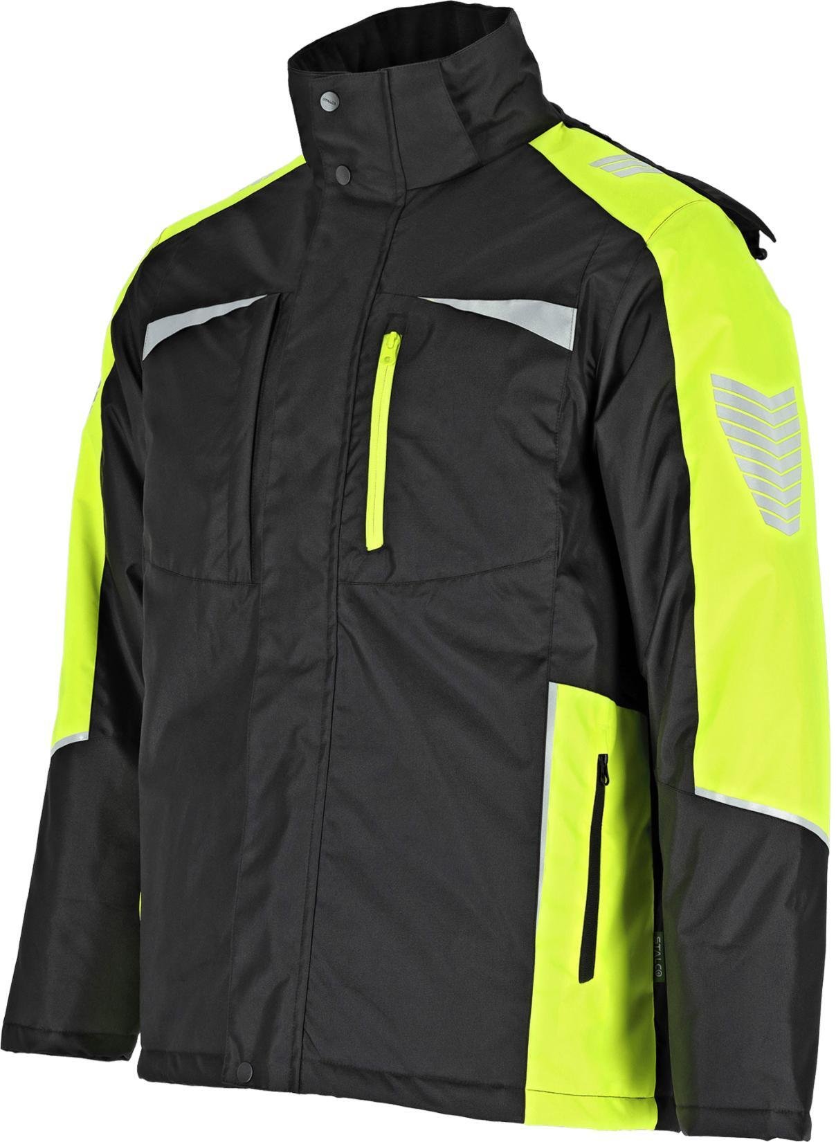 Kurtka robocza ocieplana męska odpinany kaptur wydłużony tył odblaskowe nadruki wytrzymała Oxford RONIN J 3XL