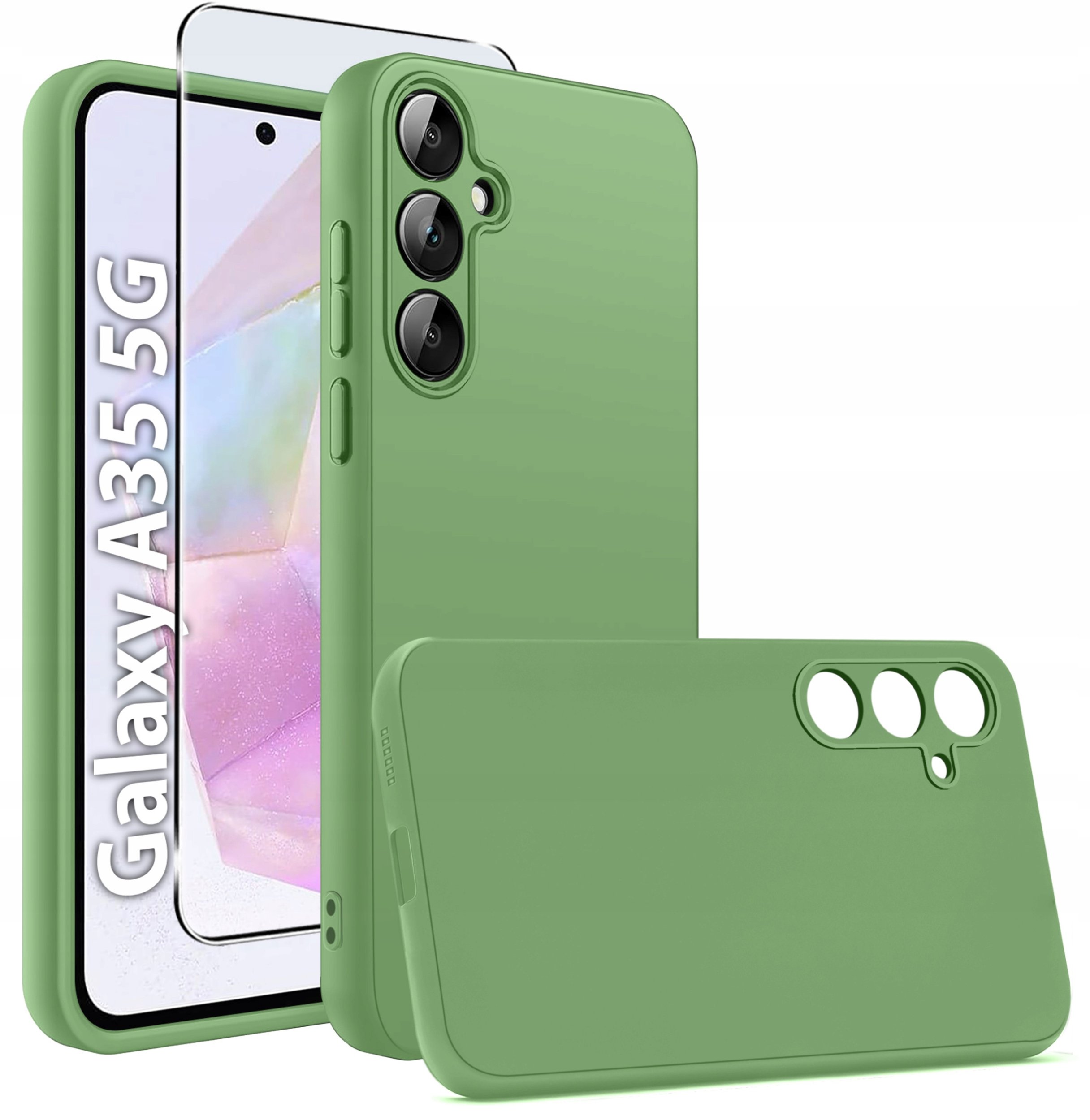 Etui do Samsung Galaxy A35 5G CASE SOFT MATT PLECKI + SZKŁO 9H