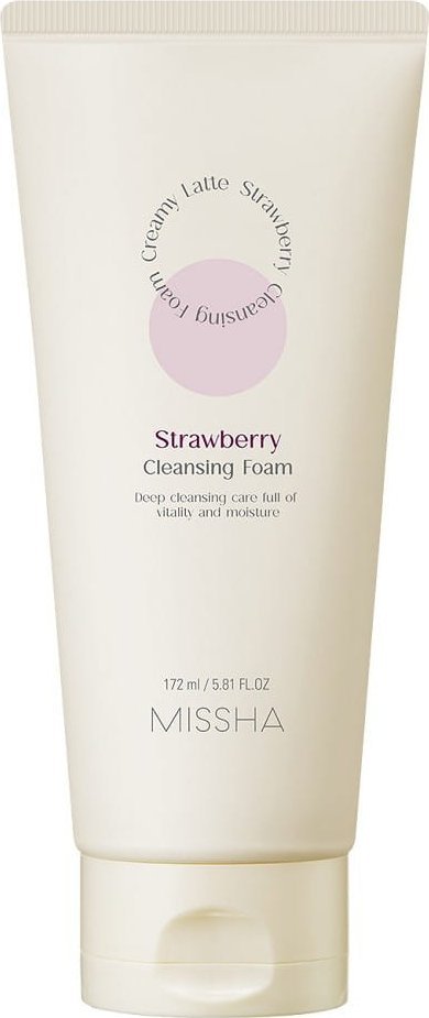 Missha Creamy Latte Cleansing Foam Kremowa Pianka Oczyszczająca Do Twarzy Strawberry 172ml