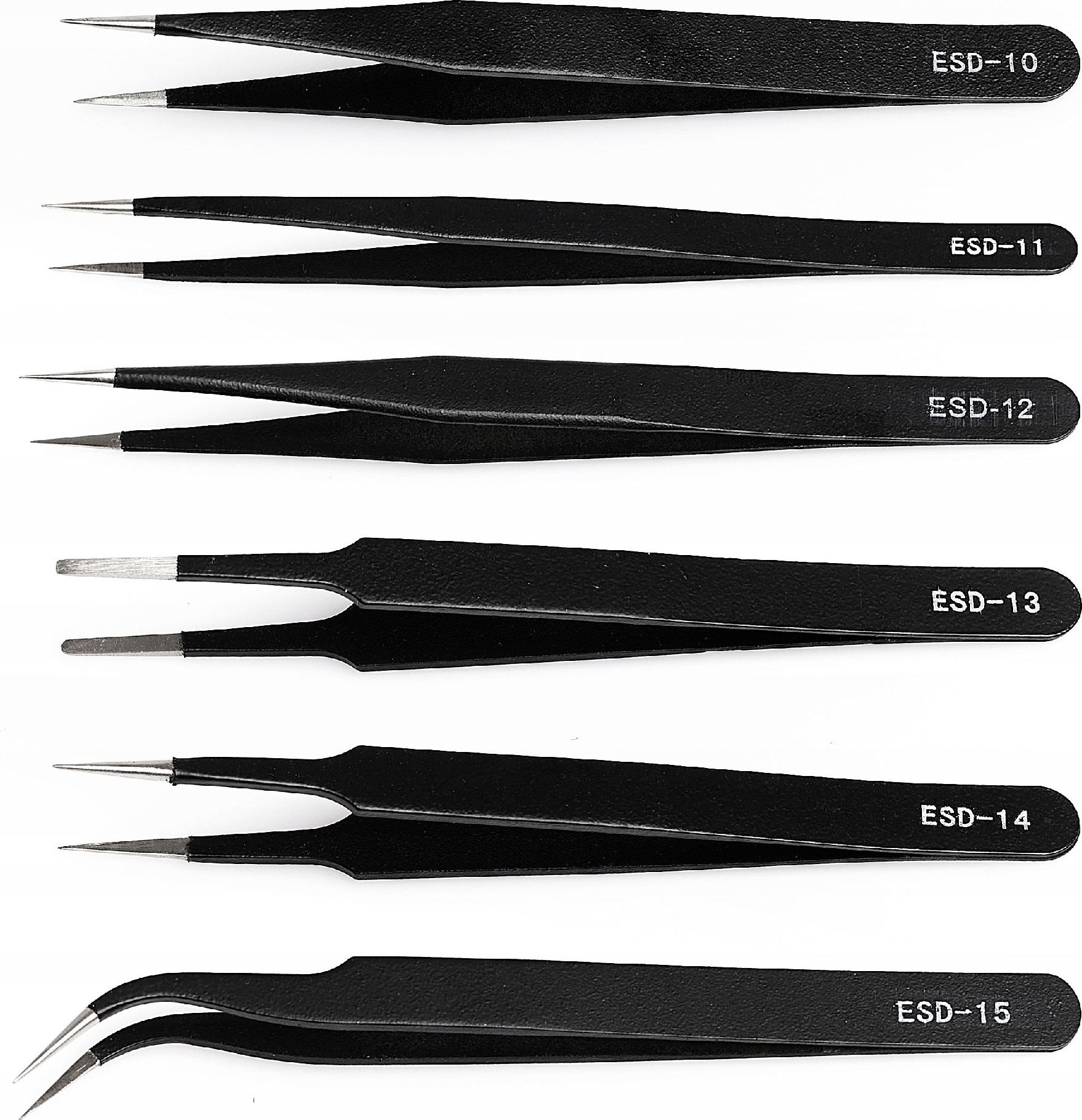 Techrebal Zestaw 6 precyzyjnych pęset ESD
