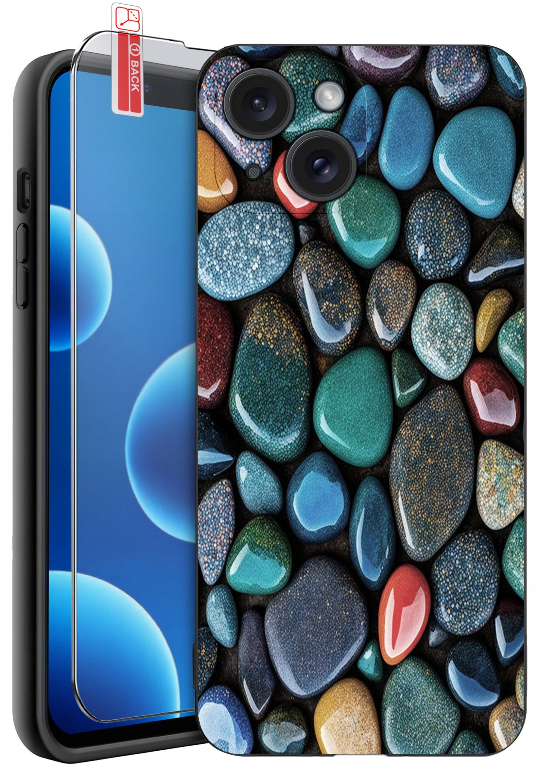 ETUI do iPhone 13 | 14 | WZORY | SILIKONOWE MATT CASE + SZKŁO 9H