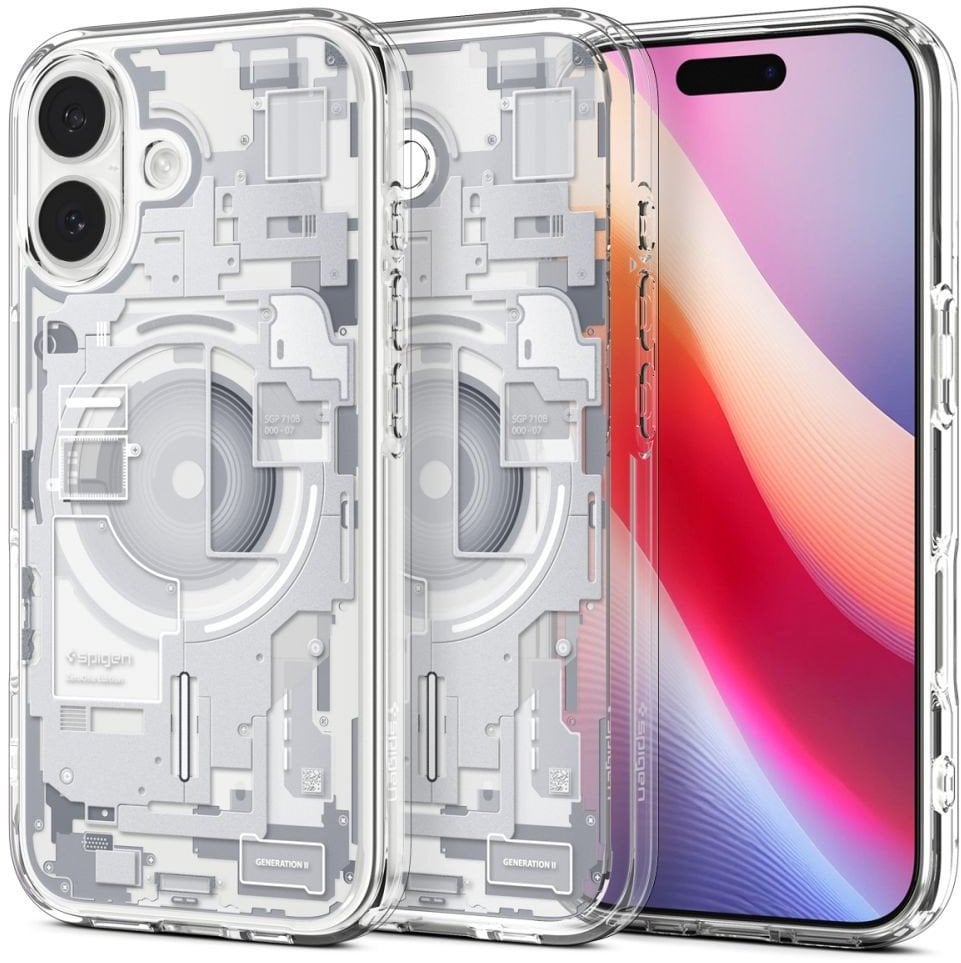 Etui Spigen Ultra Hybrid MagSafe do iPhone 17, przezroczysto-białe