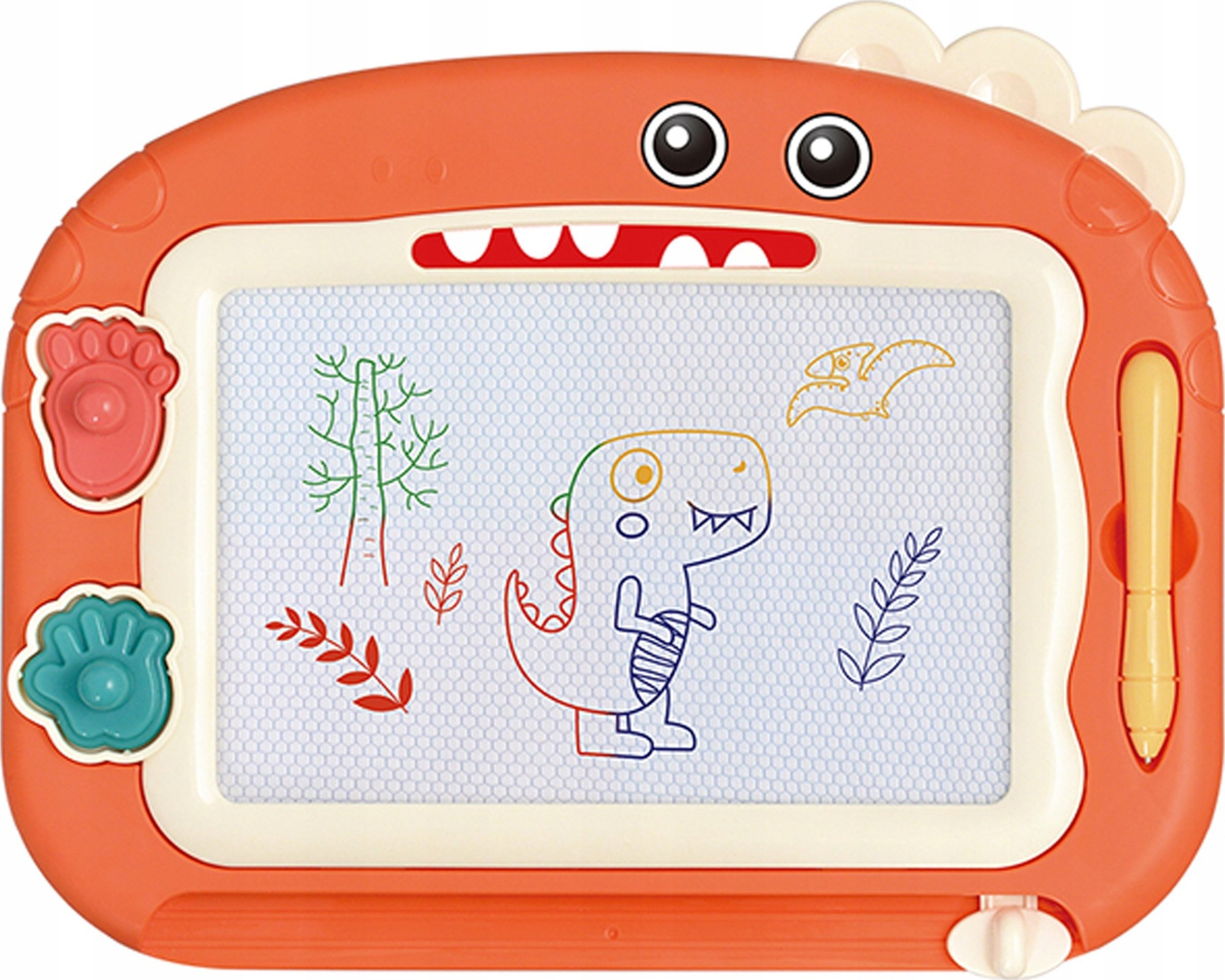 Woopie Znikopis Tablica Magnetyczna Kolorowa + 2 Stempelki Dinozaur