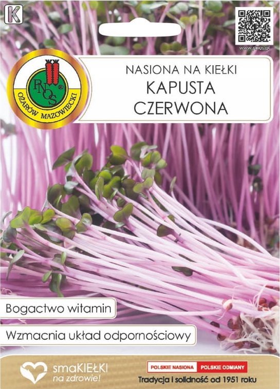 Nasiona na kiełki Kapusta czerwona 8g Smak natury i zdrowie w jednym
