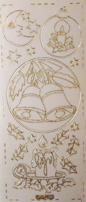 Quantec Stiker ażurowy 10x23cm przezroczysty złoty