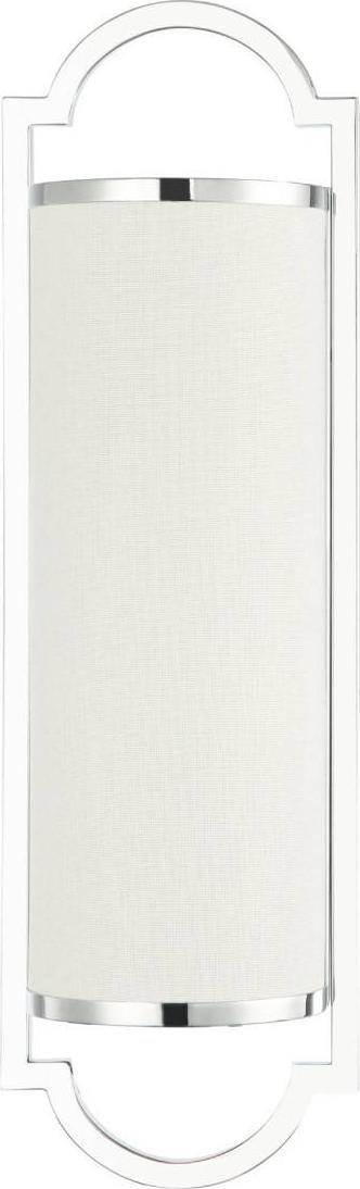 Kinkiet Orlicki Design Ścienna LAMPA klasyczna Libero Parette Cromo Orlicki Design półokrągła OPRAWA kinkiet abażurowy biały chrom