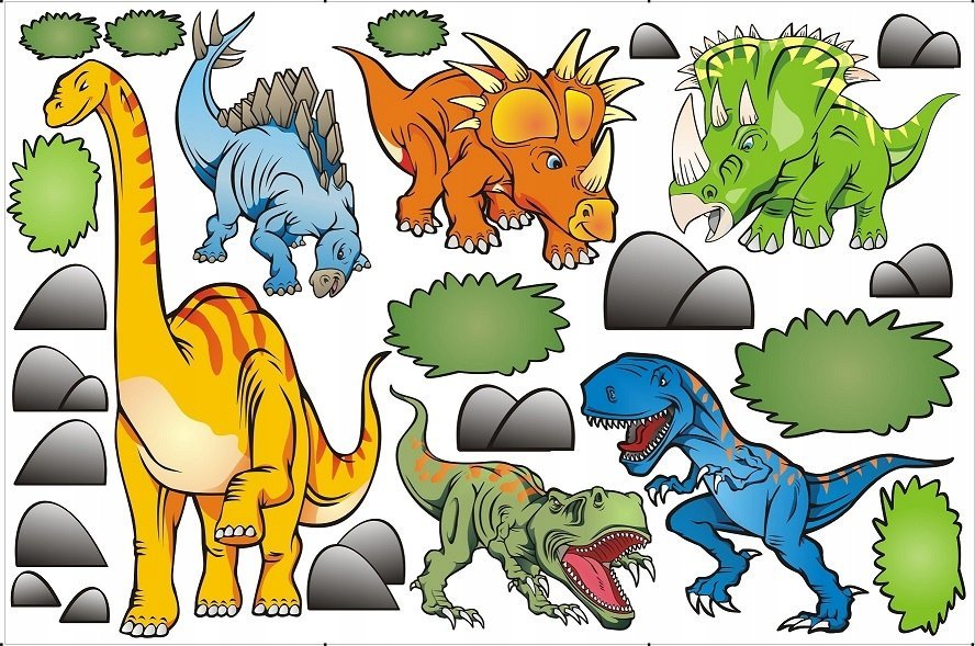 naSciane Naklejki na ścianę DINOZAURY dla dzieci XXXL