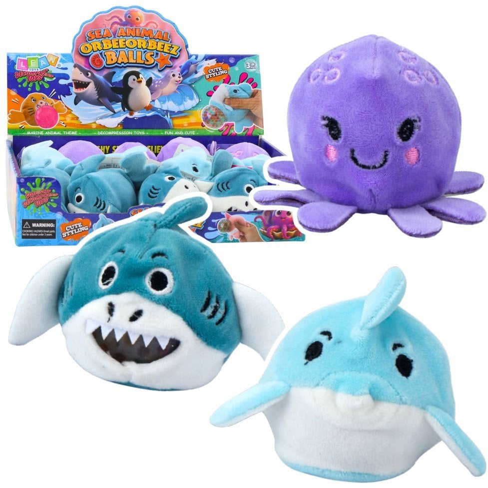 Pluszak Do Ściskania Ugniatania Gniotek z Kulkami Wodnymi Zwierzęta Morskie 6 cm EDUKAMP