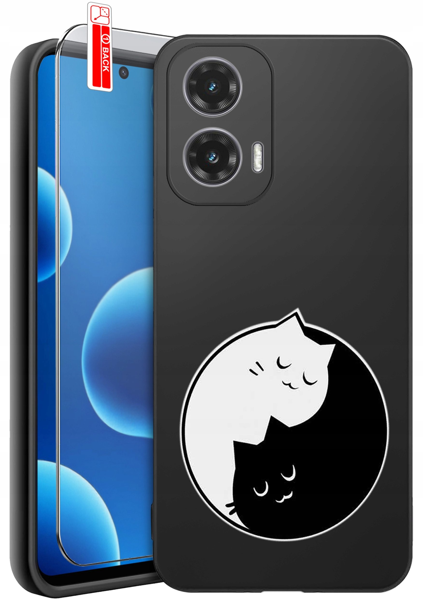 ETUI do Motorola Moto G45 5G | WZORY | SILIKONOWE MATT CASE + SZKŁO 9H