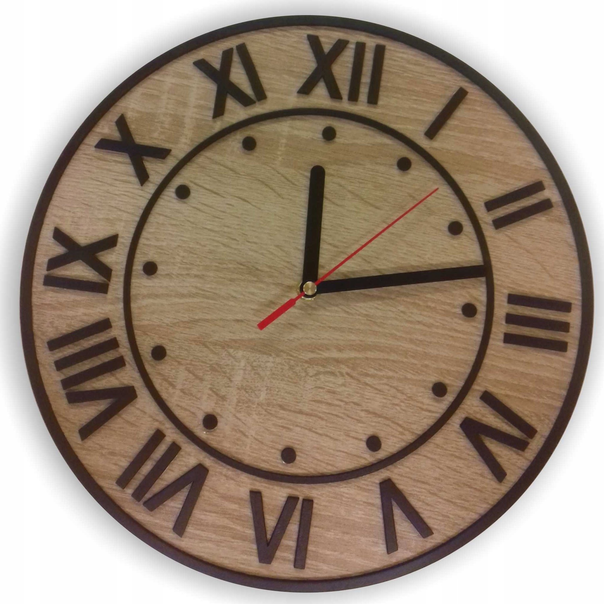 naSciane Nowoczesny zegar rzymski do salonu SYPIALNI DĄB 3D