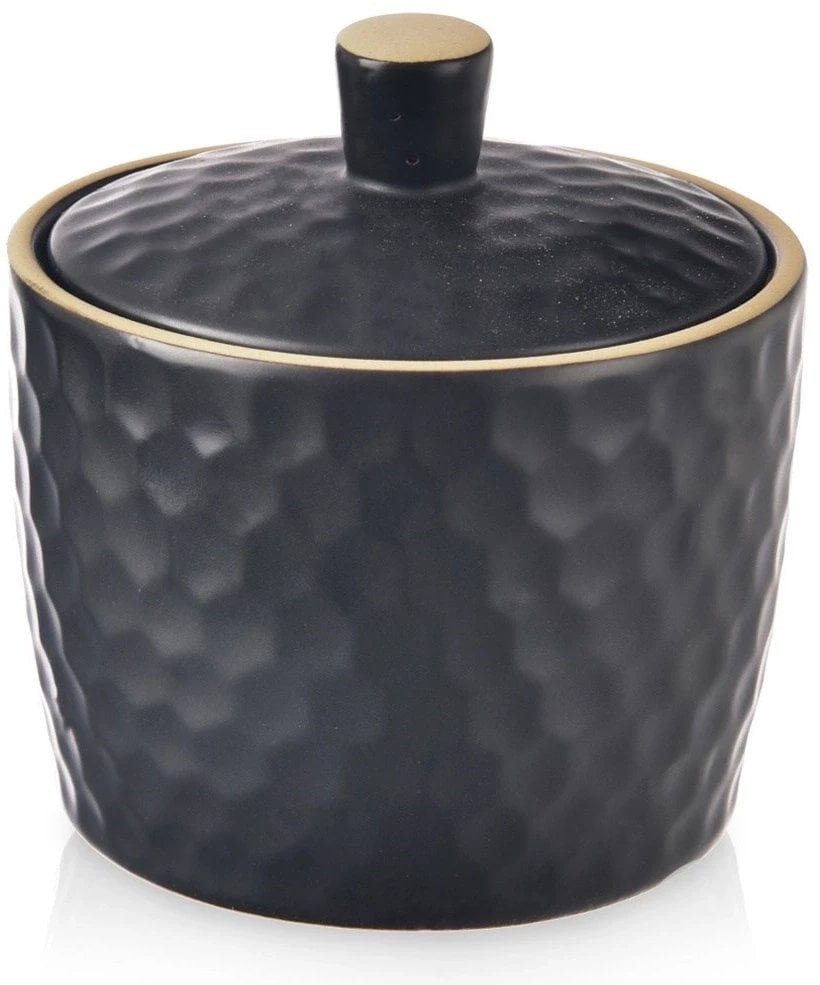 Cukierniczka Cukiernica Ceramiczna Czarna Ozdobna Klasyczna ORION 320 ml