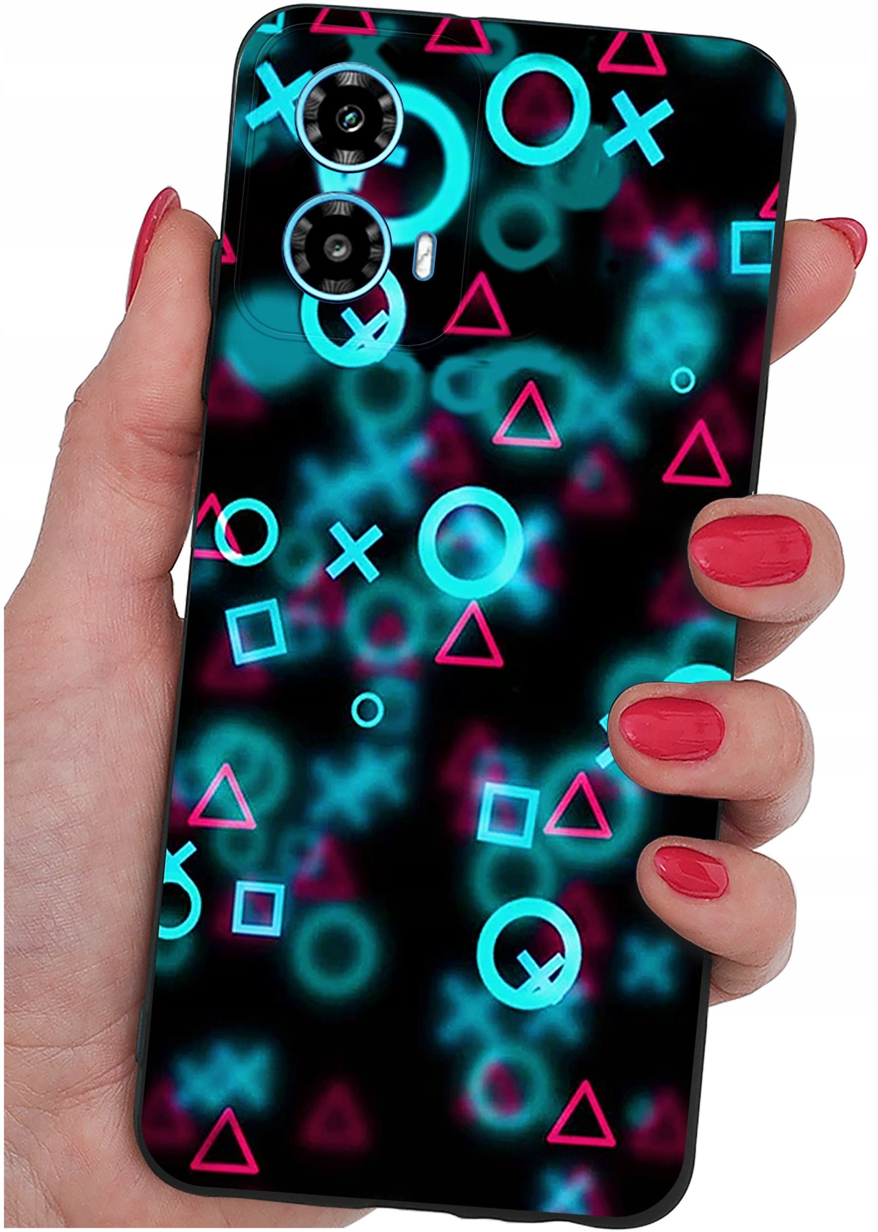 ETUI do Motorola Moto G34 5G WZORY |SILIKONOWE MATT CASE + SZKŁO 9H