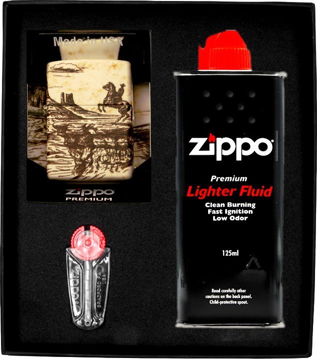 Zestaw ZIPPO Zapalniczka WILD WEST SCENE DESIGN Prezentowy No1