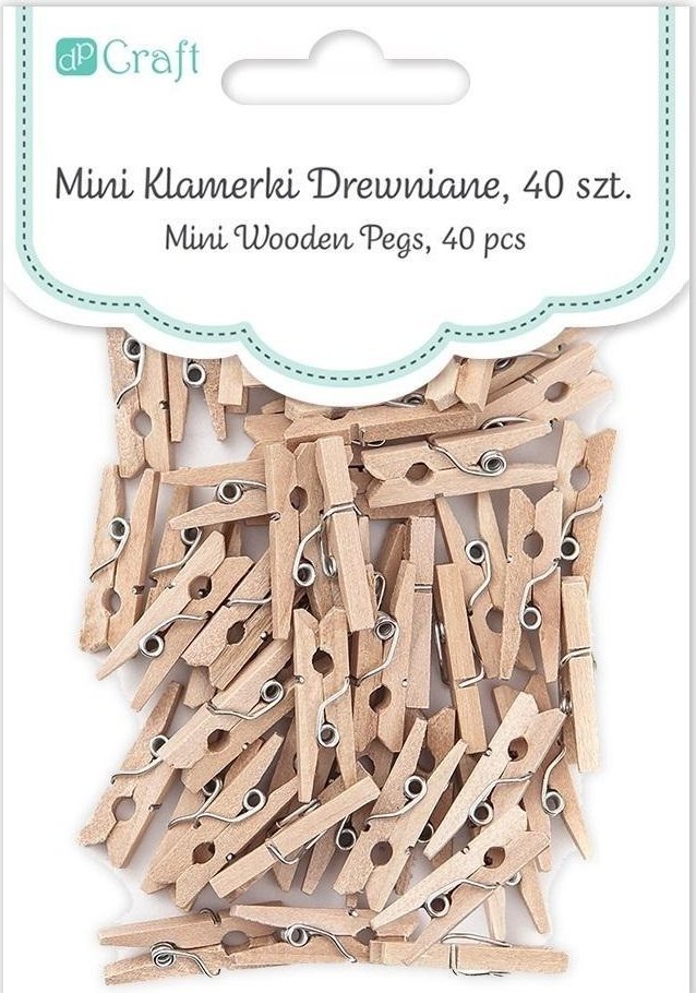Klamerki mini drewniane 2,5cm 30szt