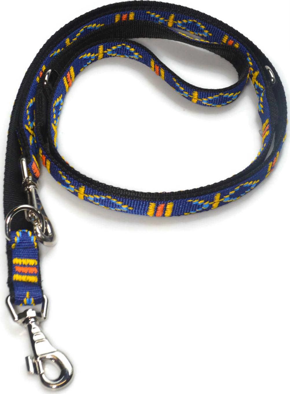 Alizoo Długa smycz przepinana podwójna , indiańska 25mm/220cm - ALIZOO