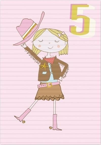 Museums & Galleries Karnet B6 z kopertą Urodziny 5 dziewczynka