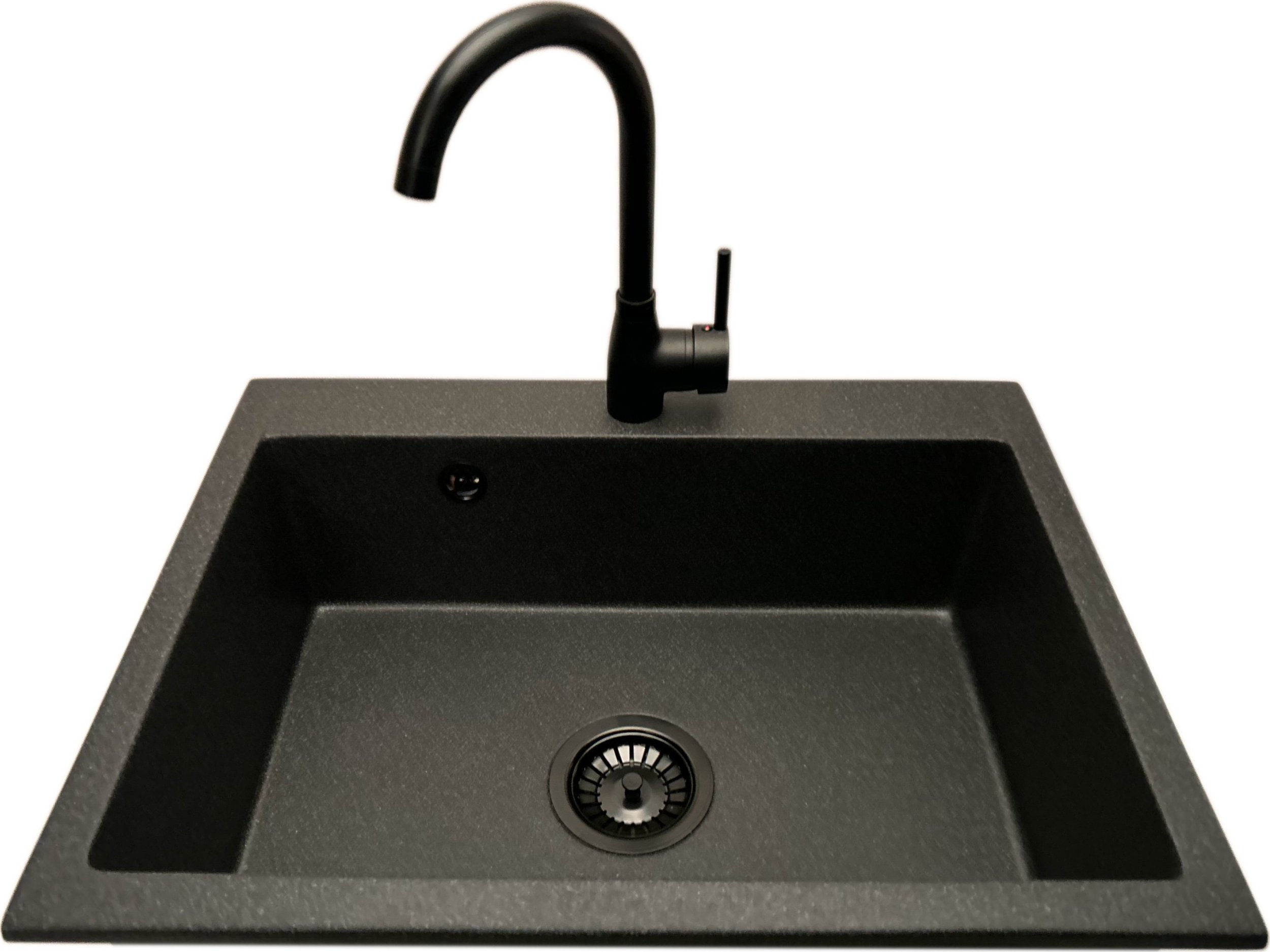 Zlewozmywak PREHNIT Zlewozmywak jednokomorowy ELAN grafit + bateria LUNA czarna