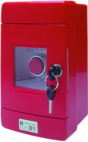 Spamel Przycisk wystający 1R czerwony w obudowie OBC pierścień niklowany (SP22-WC-01/OBC/A\M)