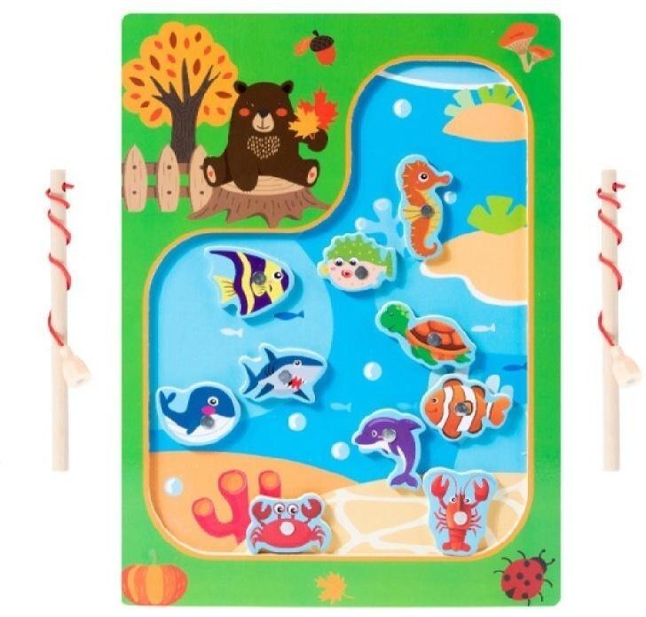 Drewniana gra łowienie rybek na magnes