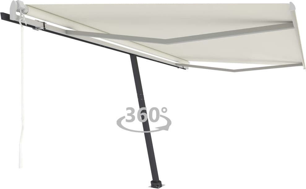 vidaXL Wolnostojąca, automatyczna markiza, 400x300 cm, kremowa