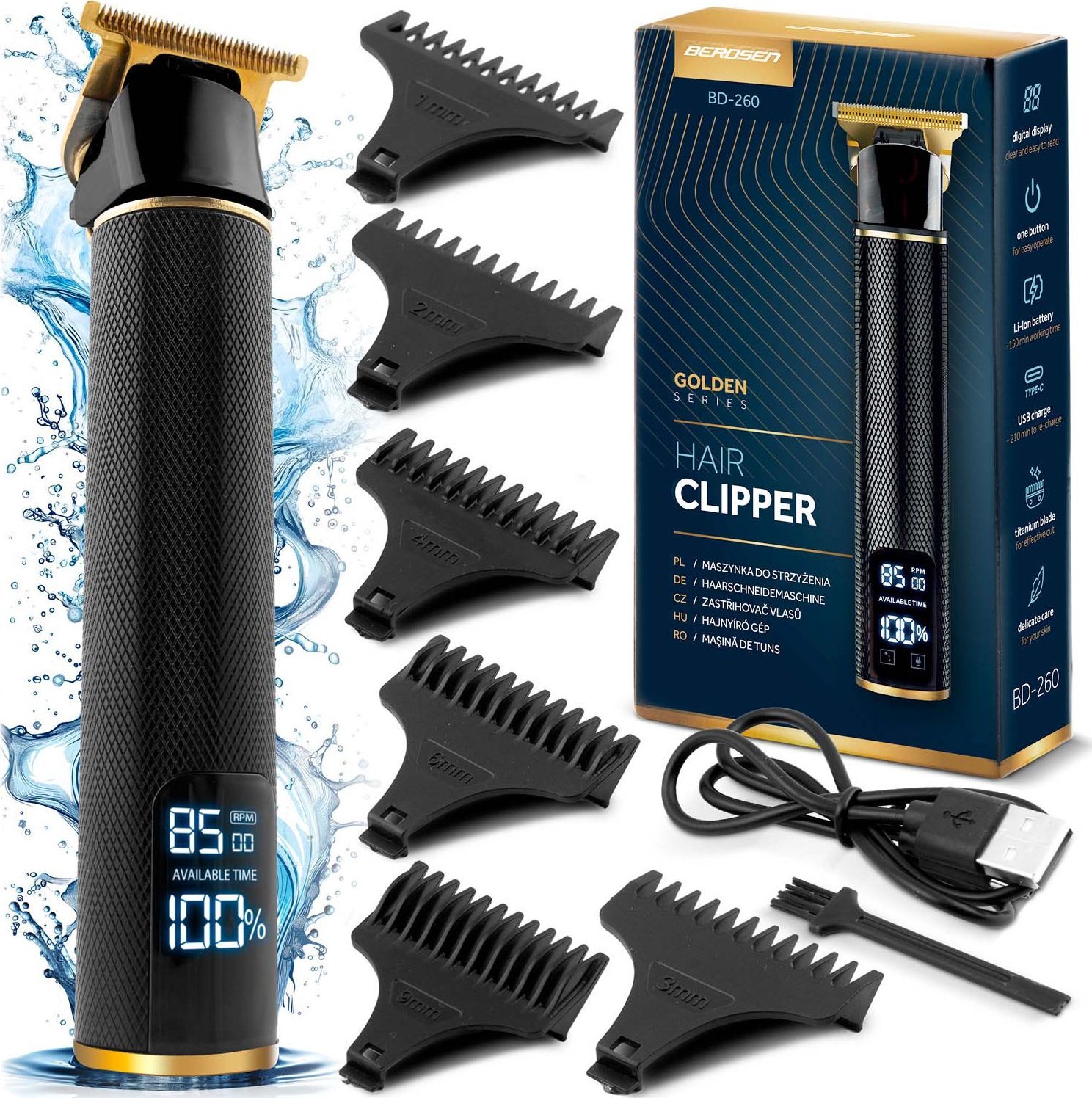 Maszynka do włosów Berdsen Maszynka do strzyżenia włosów Berdsen BD-260 czarna