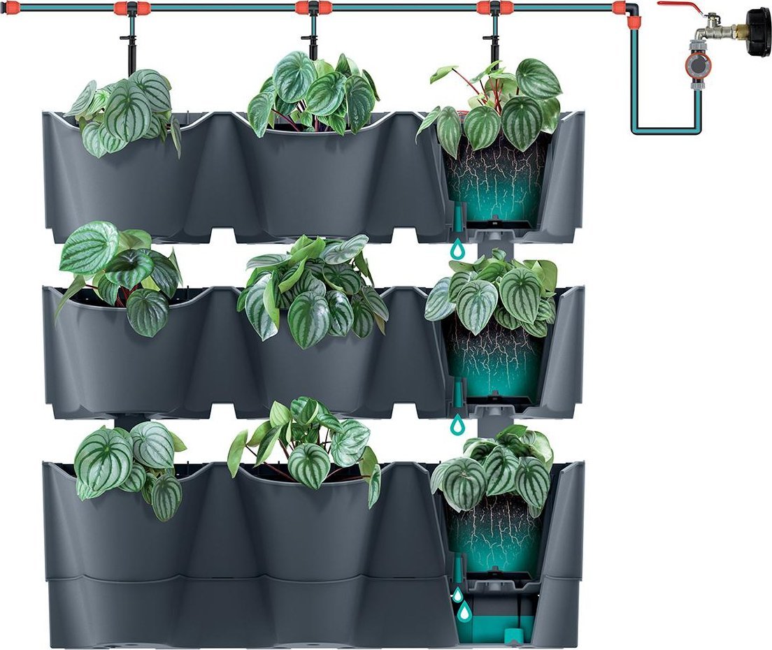 Prosperplast KWIETNIK OGRÓD WERTYKALNY WISZĄCY ANTRACYT