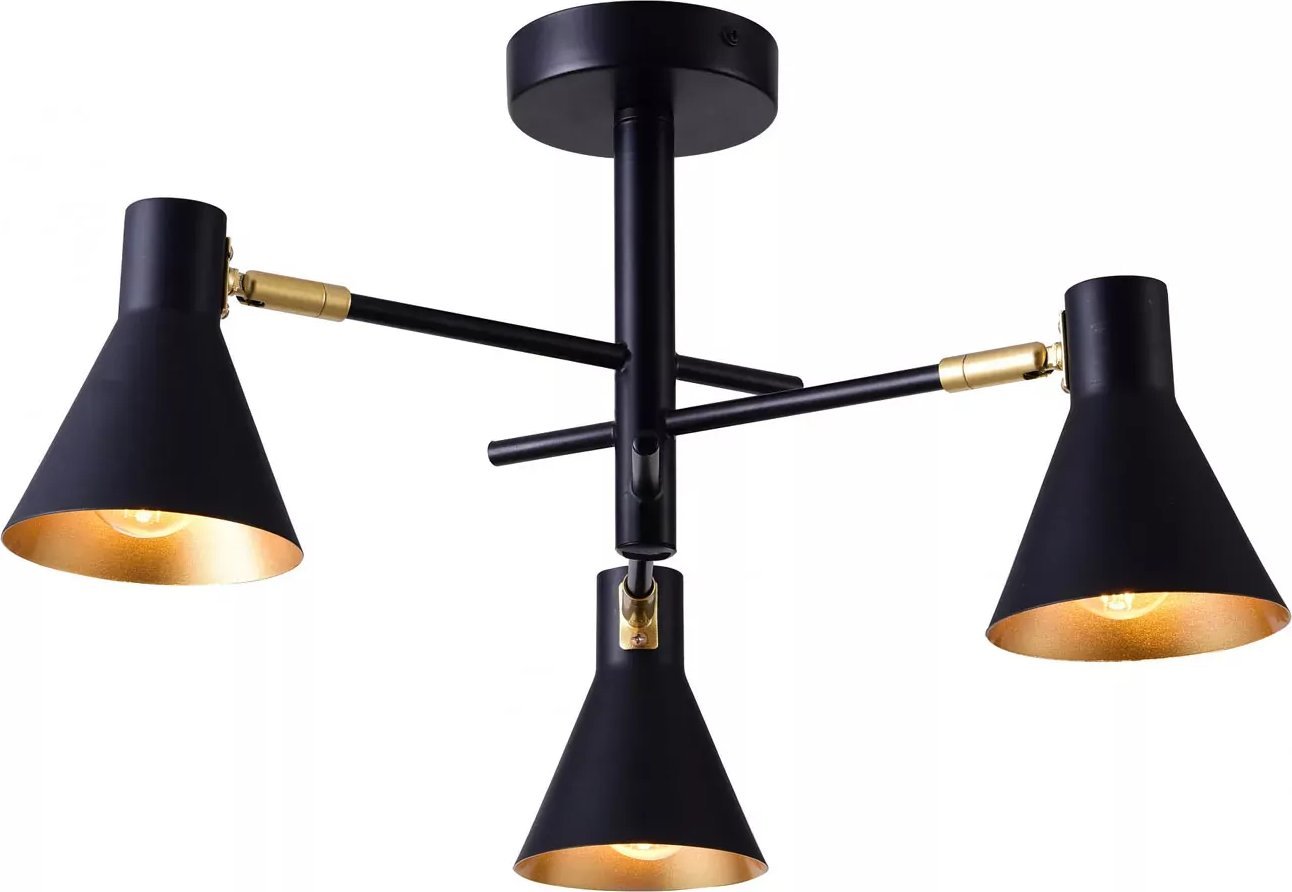 Lampa sufitowa Lumes Czarna metalowa lampa sufitowa industrialna - K066-Nigras