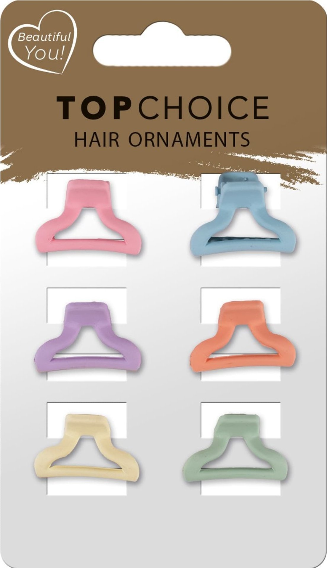 Top Choice TOP CHOICE Klamerki do włosów (20674) 1 op. - 6 szt. - mix zestawień kolorystycznych
