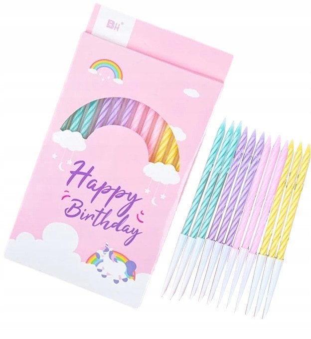 Świeczki Urodzinowe Na Tort Świeczka na Urodziny Happy Birthday 12 sztuk